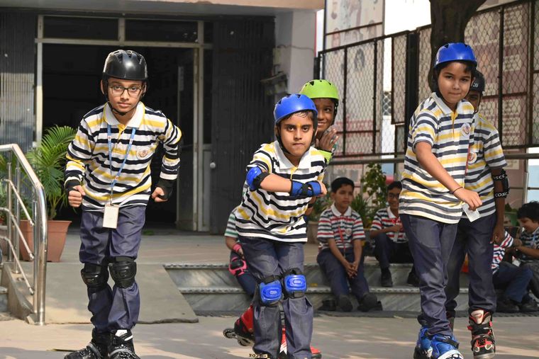 Skating in the junior playground at Sunbeam School Ballia — photograph 3 of 10