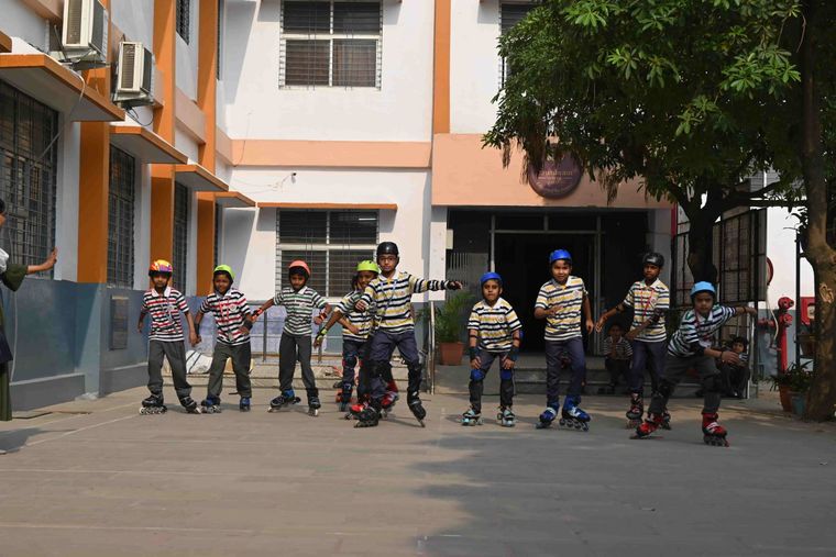 Skating in the junior playground at Sunbeam School Ballia — photograph 4 of 10