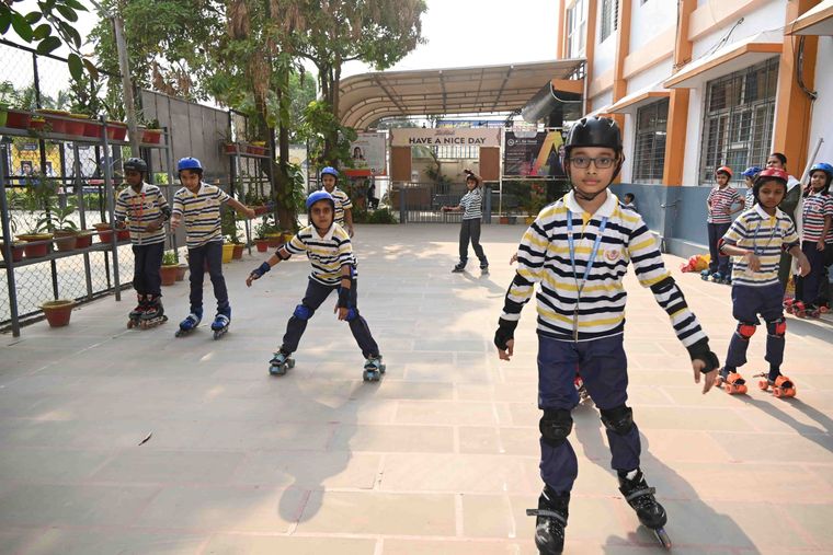 Skating in the junior playground at Sunbeam School Ballia — photograph 6 of 10