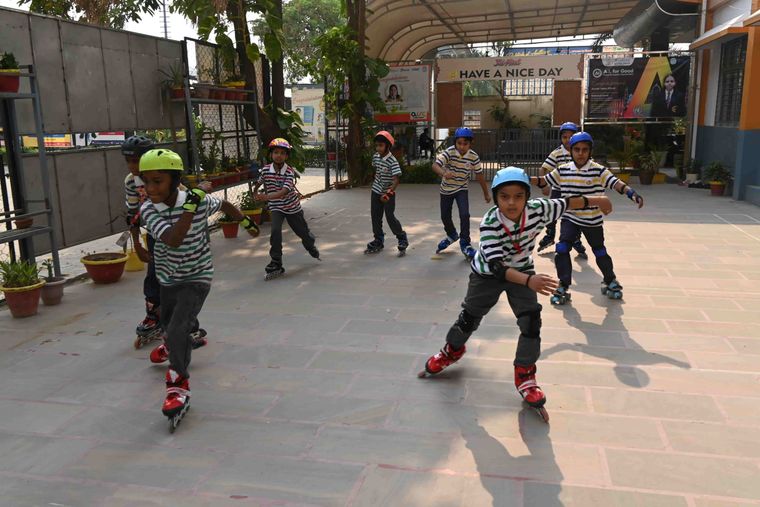 Skating in the junior playground at Sunbeam School Ballia — photograph 8 of 10
