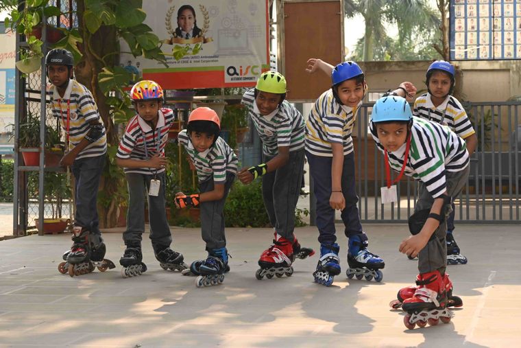 Skating in the junior playground at Sunbeam School Ballia — photograph 7 of 10