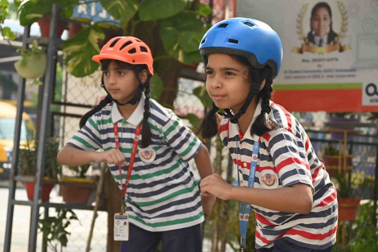 Skating in the junior playground at Sunbeam School Ballia — photograph 10 of 10