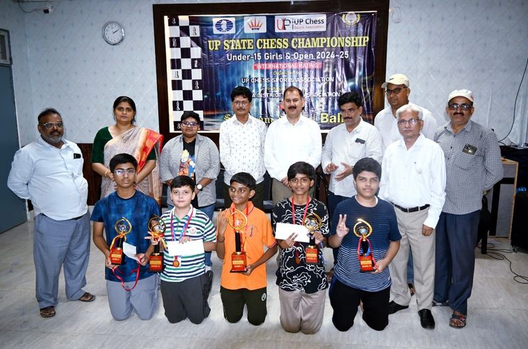 UP State Chess Championship Under-15 Open 2024-25 (Boys and Girls) International Rating at Sunbeam School Ballia — photograph 5 of 44