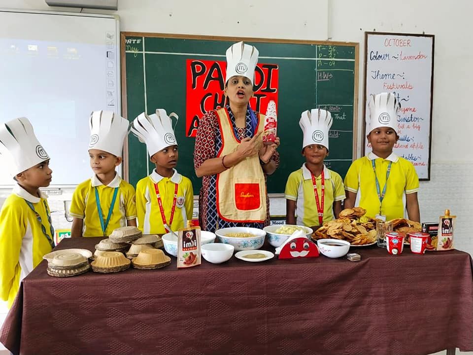 Papdi Chaat Fun with KG II at Sunbeam School Ballia