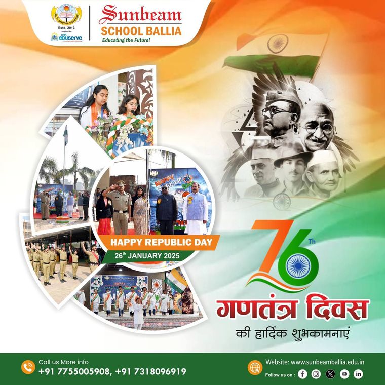Sunbeam School Ballia celebrated the 76th Republic Day with great enthusiasm today. The Chief… at Sunbeam School Ballia — photograph 14 of 23