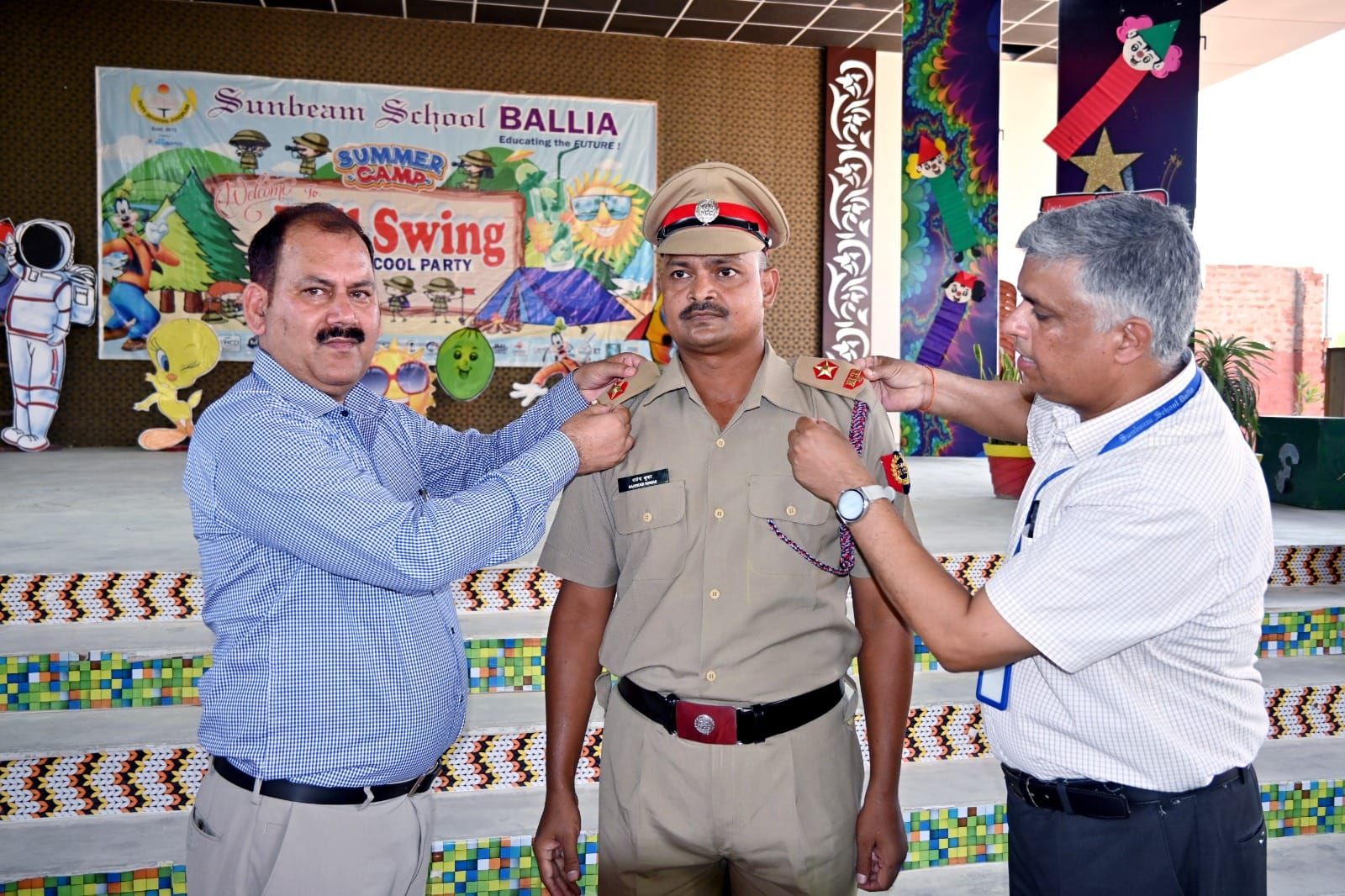 PI PS ON THE SHOULDERS of Mr. Rajendra Singh ( ANO), Sunbeam school Ballia at Sunbeam School Ballia