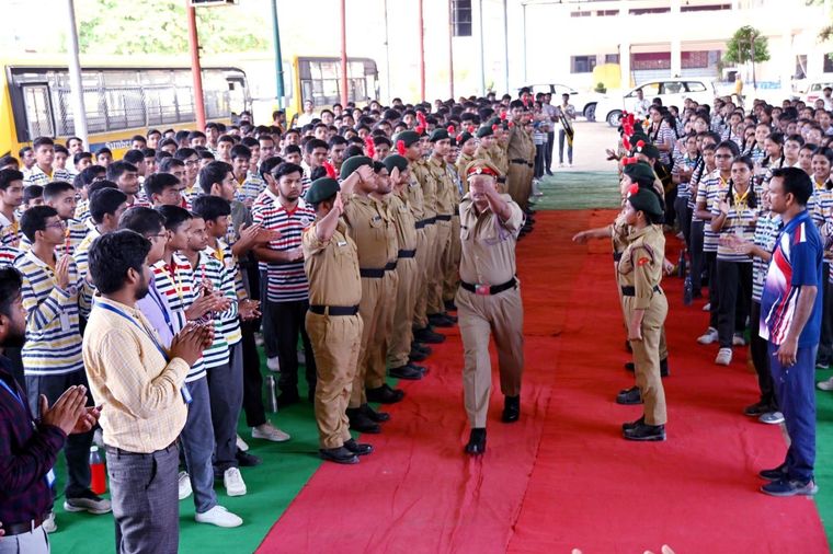 PI PS ON THE SHOULDERS of Mr. Rajendra Singh ( ANO), Sunbeam school Ballia at Sunbeam School Ballia — photograph 5 of 6