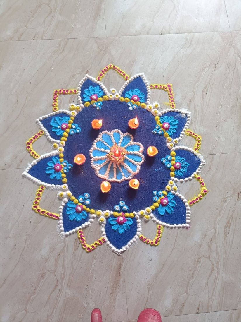 Eco-Friendly Rangoli Making for Diwali at Sunbeam School Ballia — photograph 1 of 31