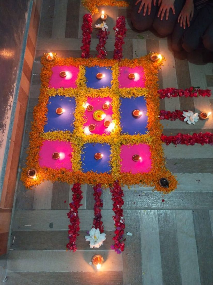 Eco-Friendly Rangoli Making for Diwali at Sunbeam School Ballia — photograph 5 of 31