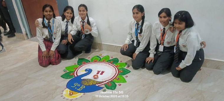 Eco-Friendly Rangoli Making for Diwali at Sunbeam School Ballia — photograph 11 of 31