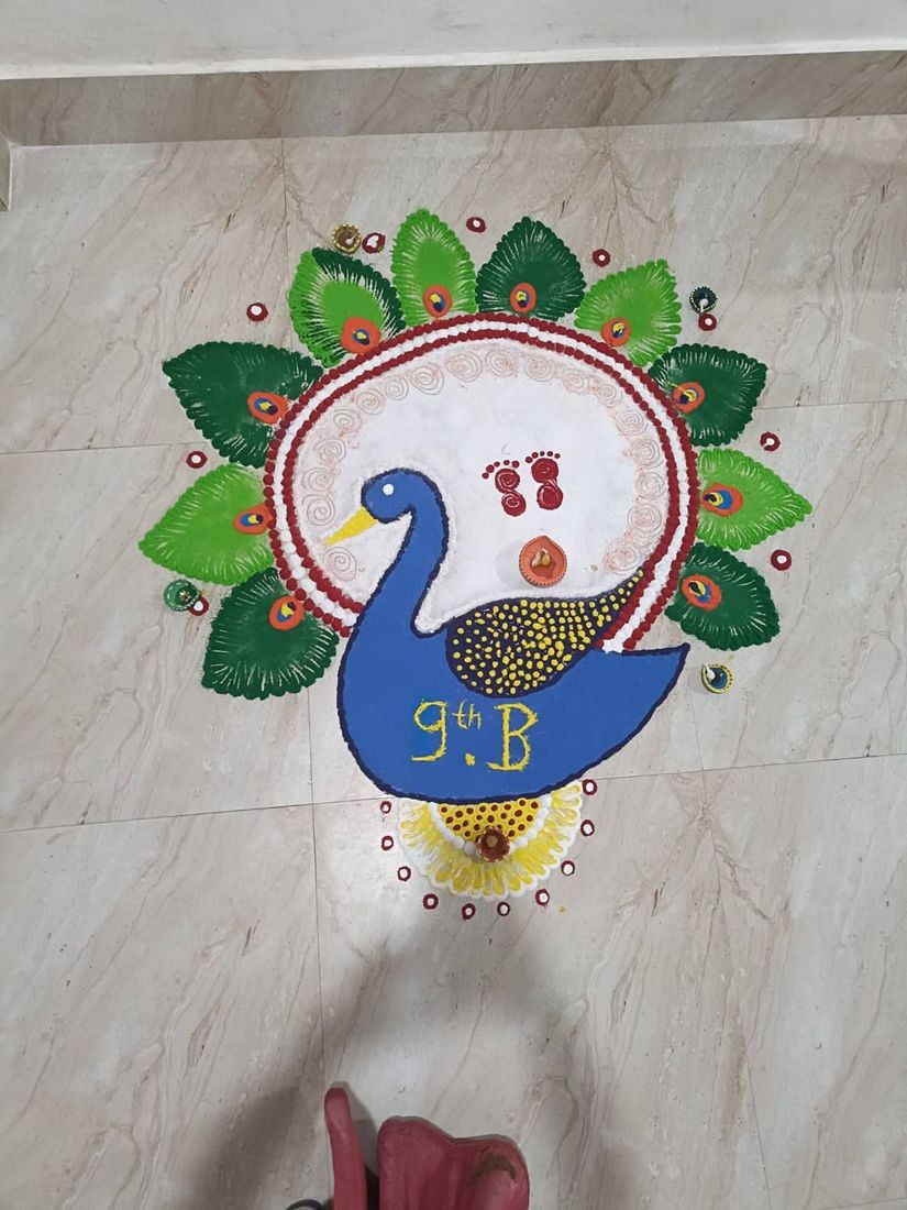 Eco-Friendly Rangoli Making for Diwali at Sunbeam School Ballia — photograph 12 of 31