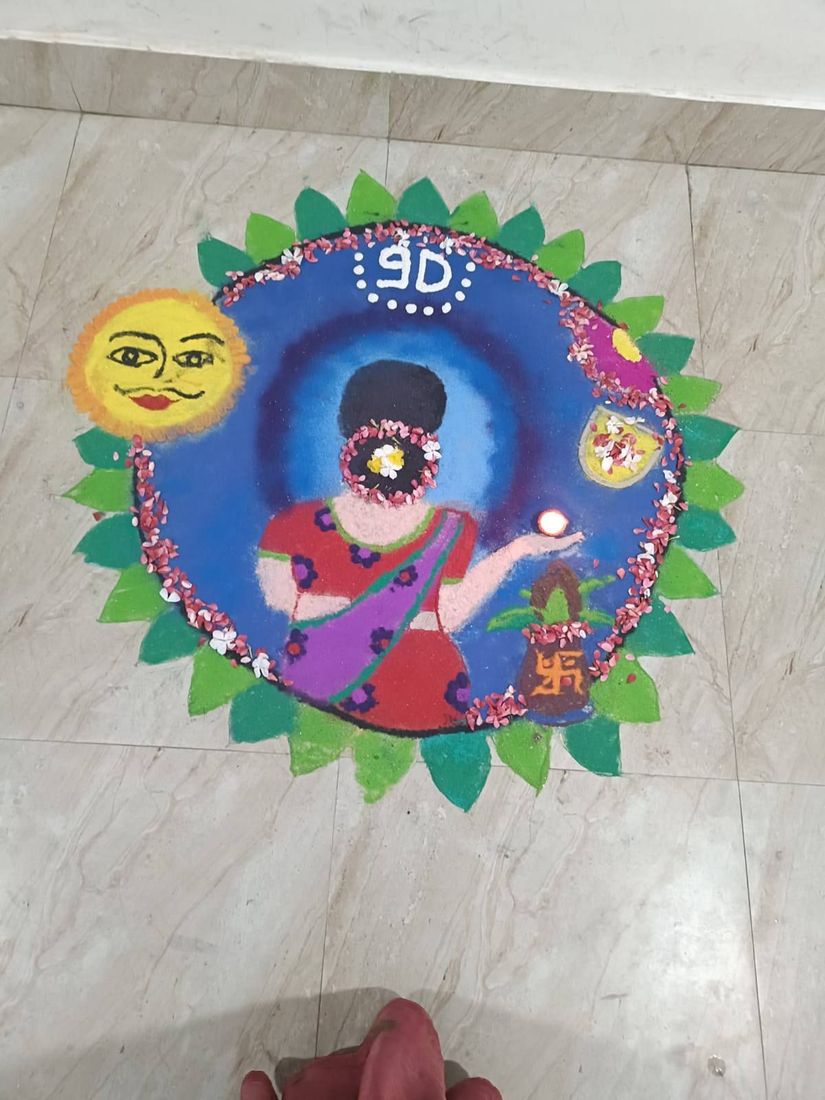Eco-Friendly Rangoli Making for Diwali at Sunbeam School Ballia — photograph 14 of 31