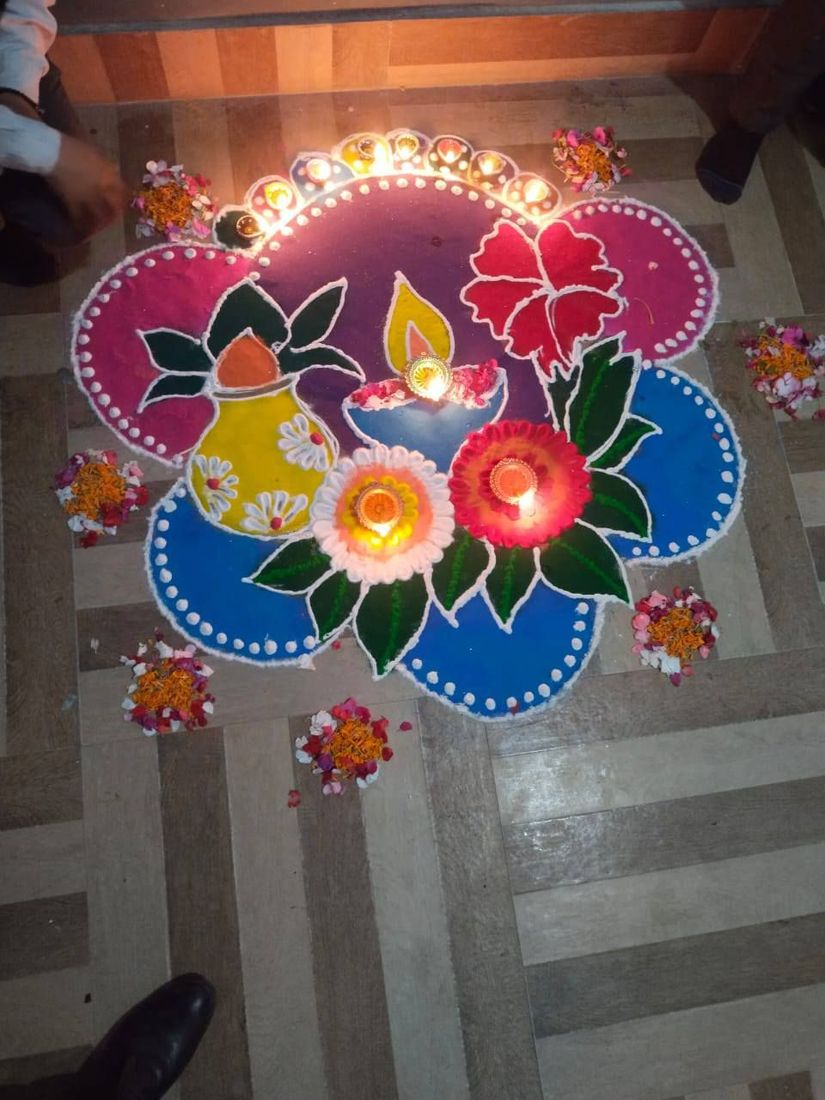 Eco-Friendly Rangoli Making for Diwali at Sunbeam School Ballia — photograph 18 of 31