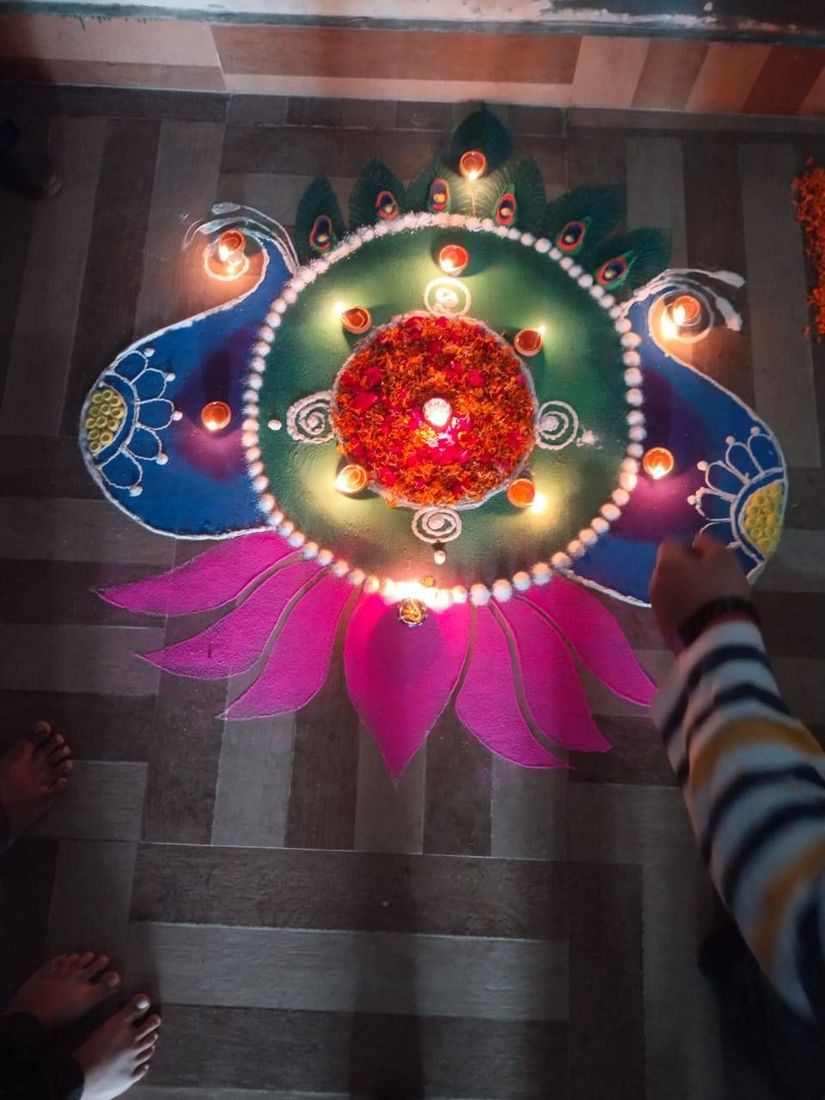 Eco-Friendly Rangoli Making for Diwali at Sunbeam School Ballia — photograph 23 of 31