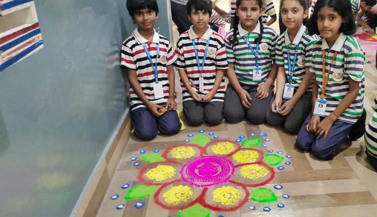 Eco-Friendly Rangoli Making for Diwali at Sunbeam School Ballia — photograph 20 of 31