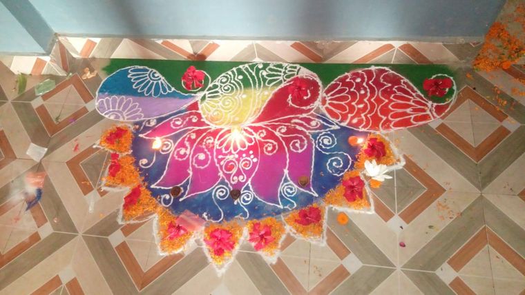 Eco-Friendly Rangoli Making for Diwali at Sunbeam School Ballia — photograph 25 of 31