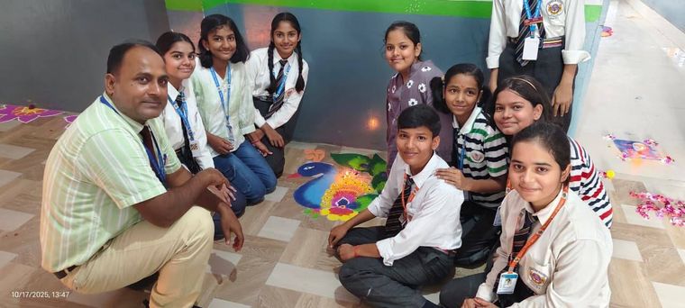 Eco-Friendly Rangoli Making for Diwali at Sunbeam School Ballia — photograph 27 of 31