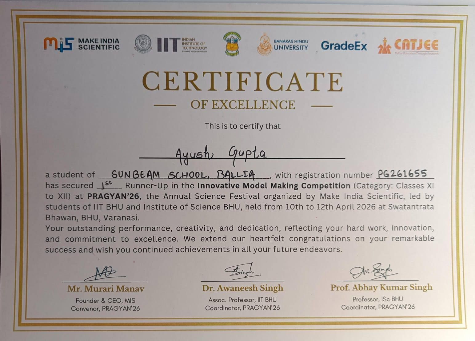 Proud Moment for Our School! at Sunbeam School Ballia