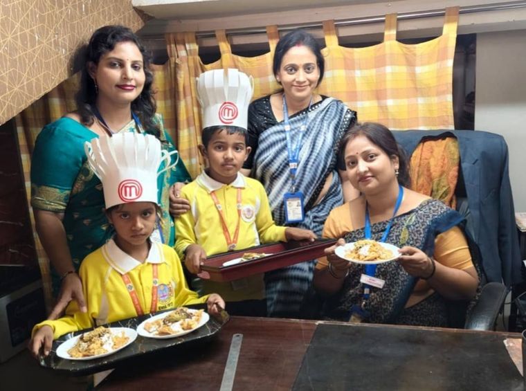 Papdi Chaat Activity – KG II at Sunbeam School Ballia — photograph 2 of 8