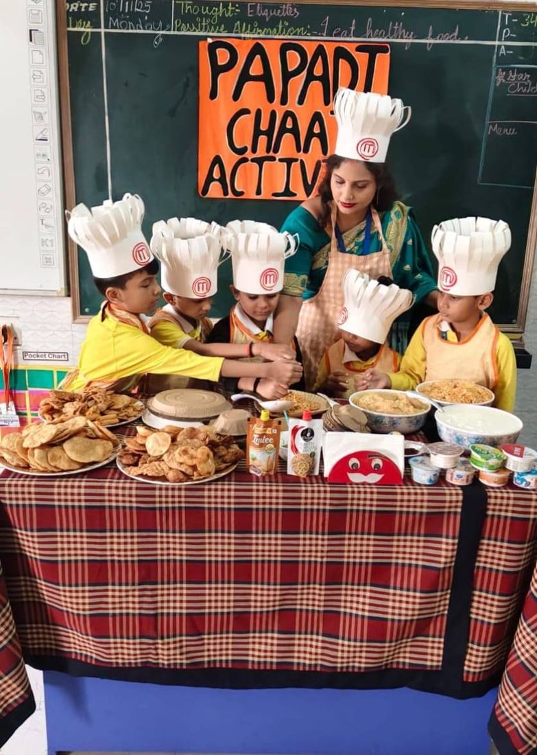 Papdi Chaat Activity – KG II at Sunbeam School Ballia — photograph 6 of 8