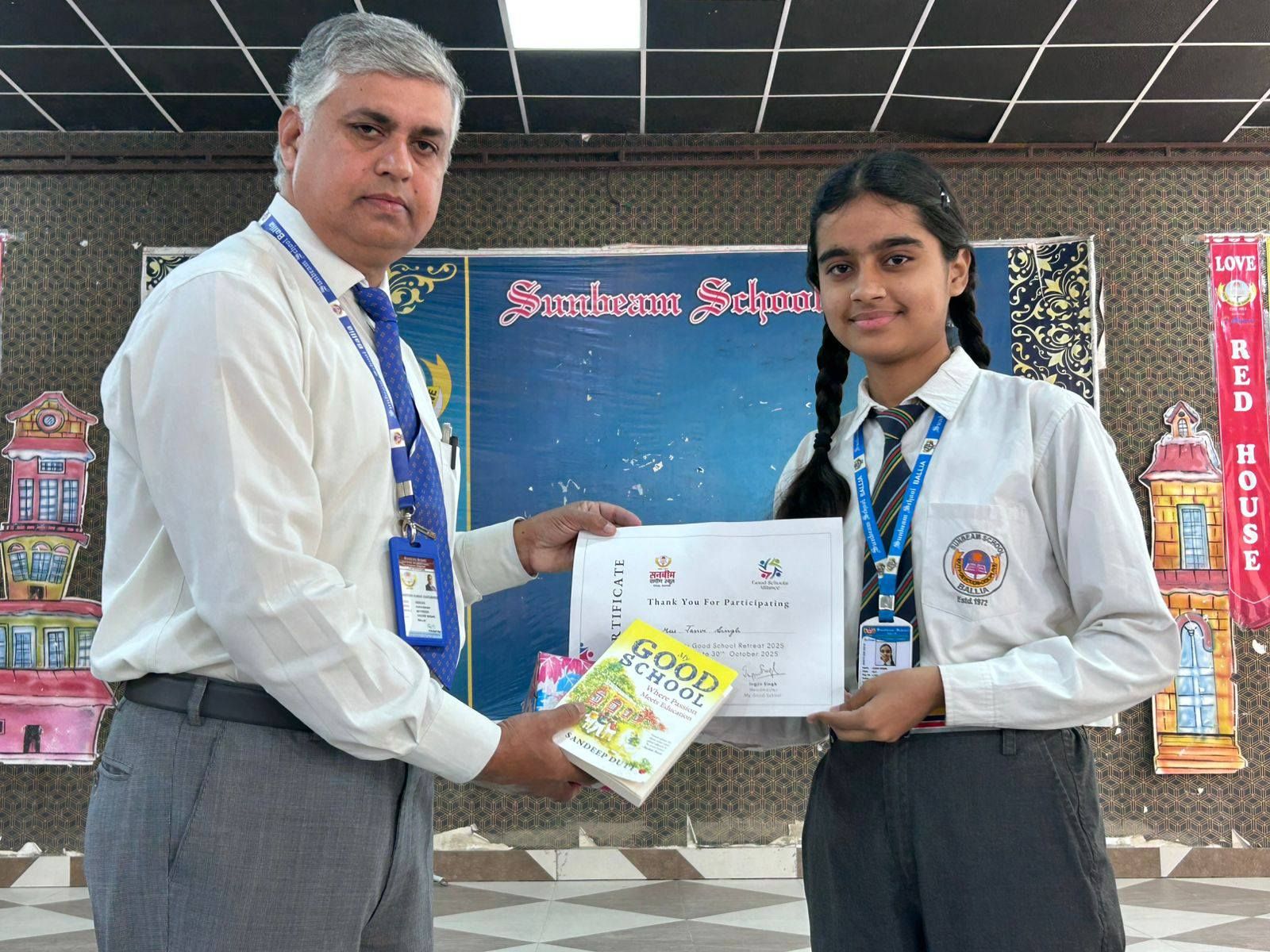 Today, we proudly felicitated our students who recently attended the My Good School Retreat. During… at Sunbeam School Ballia