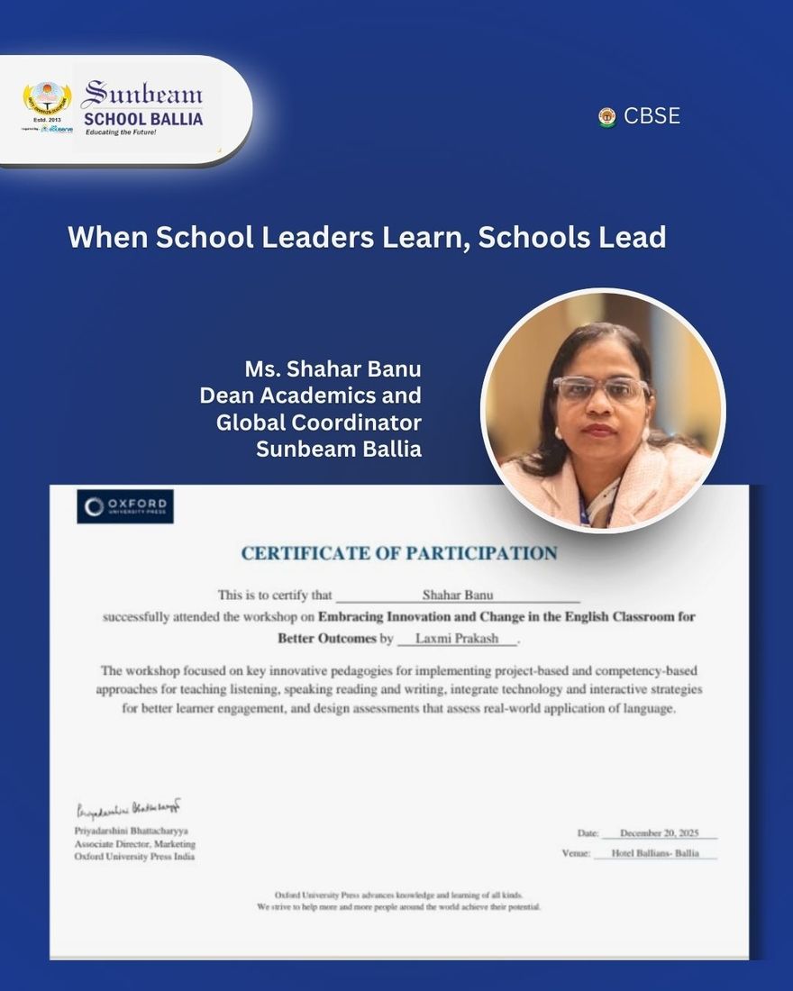 Sunbeam School Ballia participated in a professional development training titled “Embracing… at Sunbeam School Ballia — photograph 2 of 4