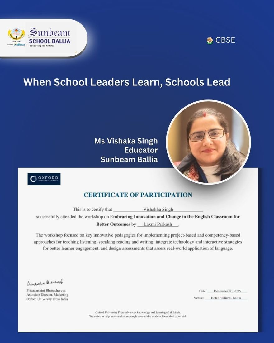 Sunbeam School Ballia participated in a professional development training titled “Embracing… at Sunbeam School Ballia — photograph 3 of 4