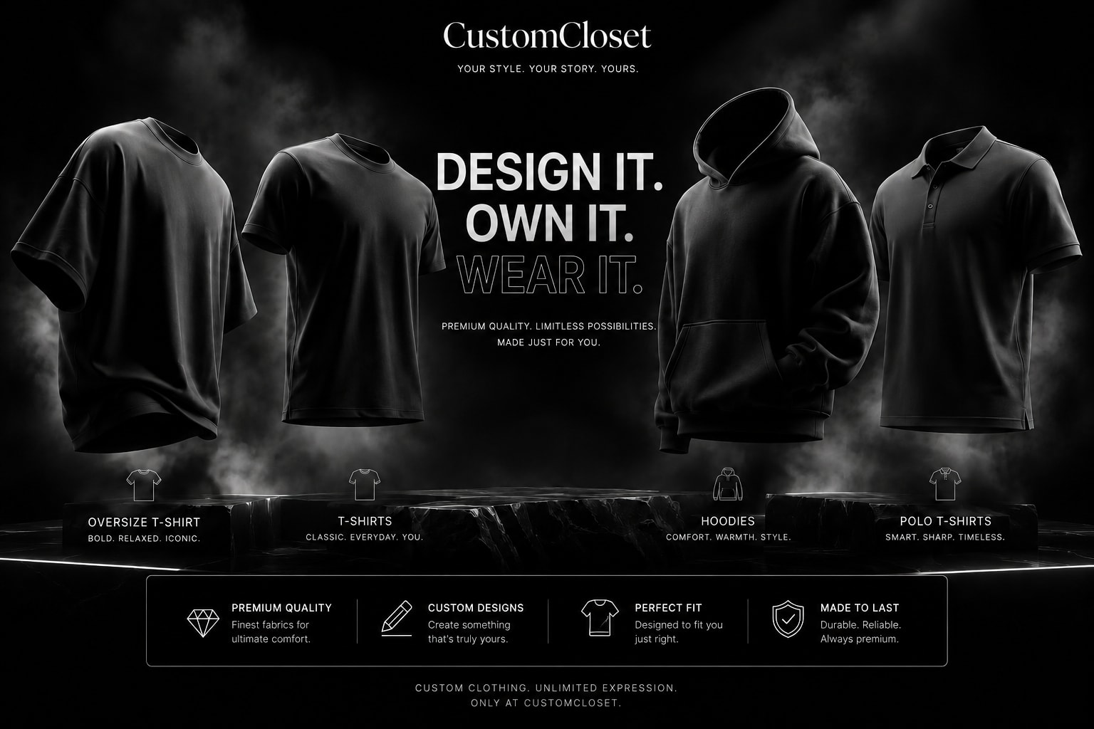 Custom Closet — Oversize, T-Shirts, Hoodies, Polo