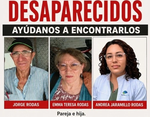 Foto de Jorge Rodas, Emma Teresa Rodas y Andrea Jaramillo Rodas