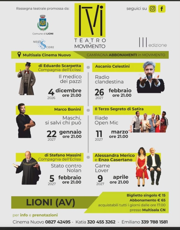 La locandina di Teatro in Movimento, stagione 2026/27
