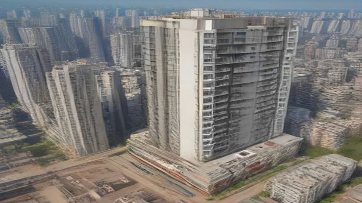Mumbai luxury apartment construction site.