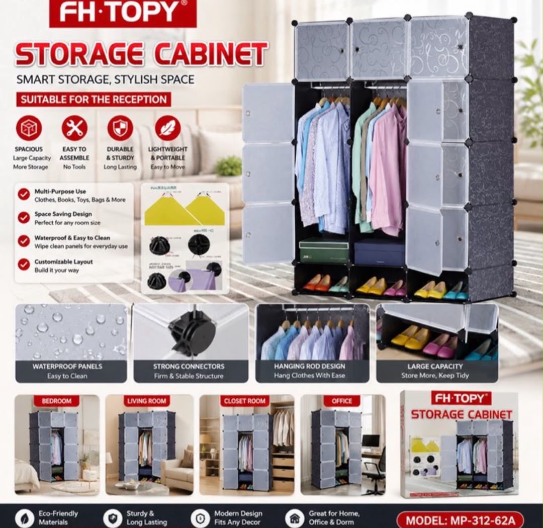 12-Piece Plastic Wardrobe