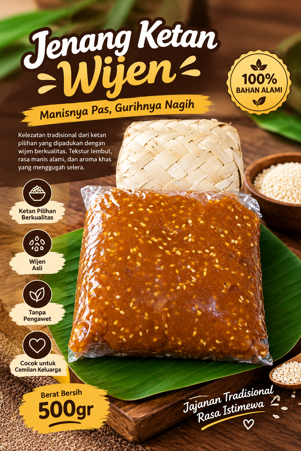 Jenang Ketan Wijen 500 gram