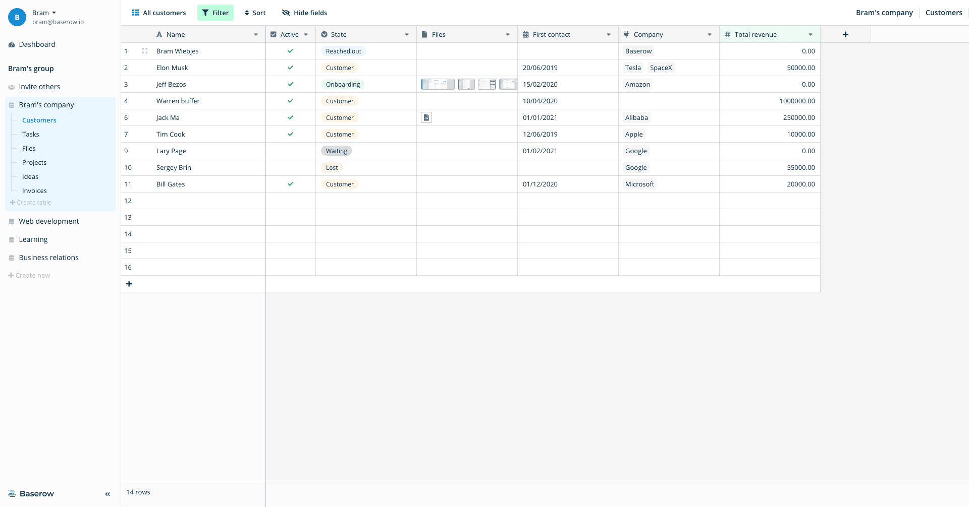 Baserow - No Code Data