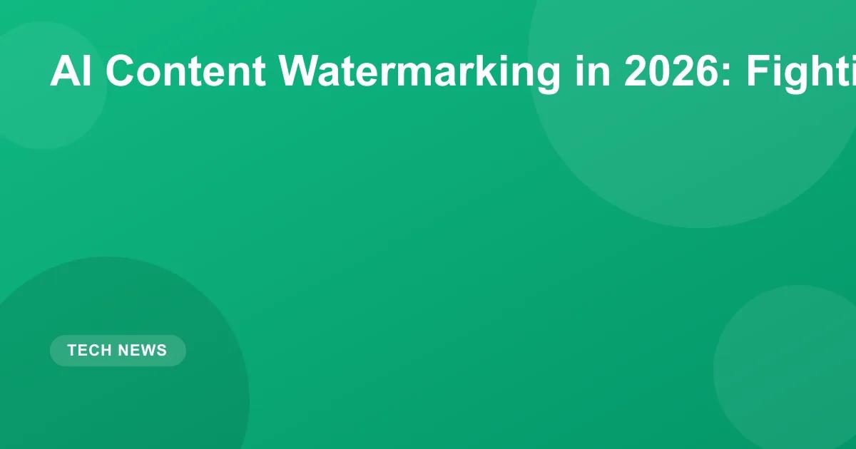 AI Content Watermarking in 2026: Fight Deepfakes