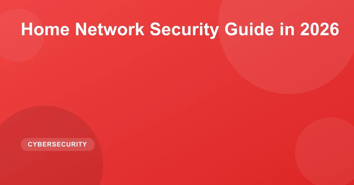 Home Network Security Guide in 2026