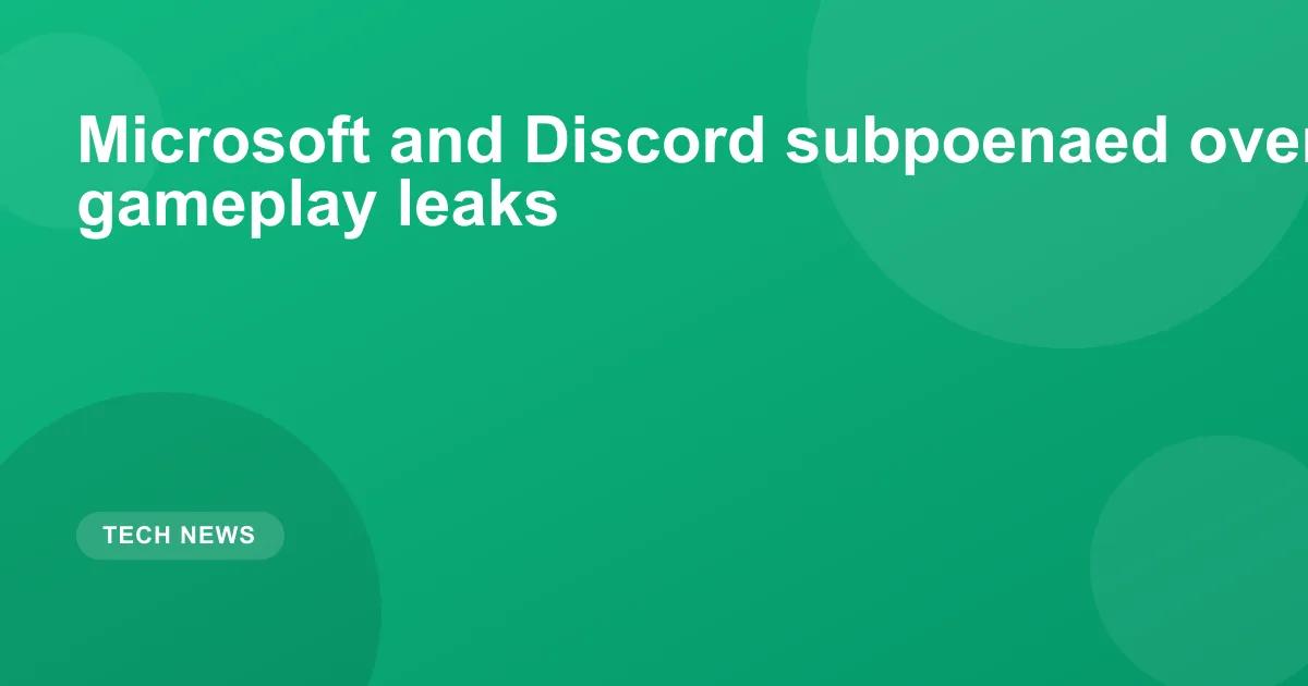 Microsoft and Discord subpoenaed over GTA VI gameplay leaks