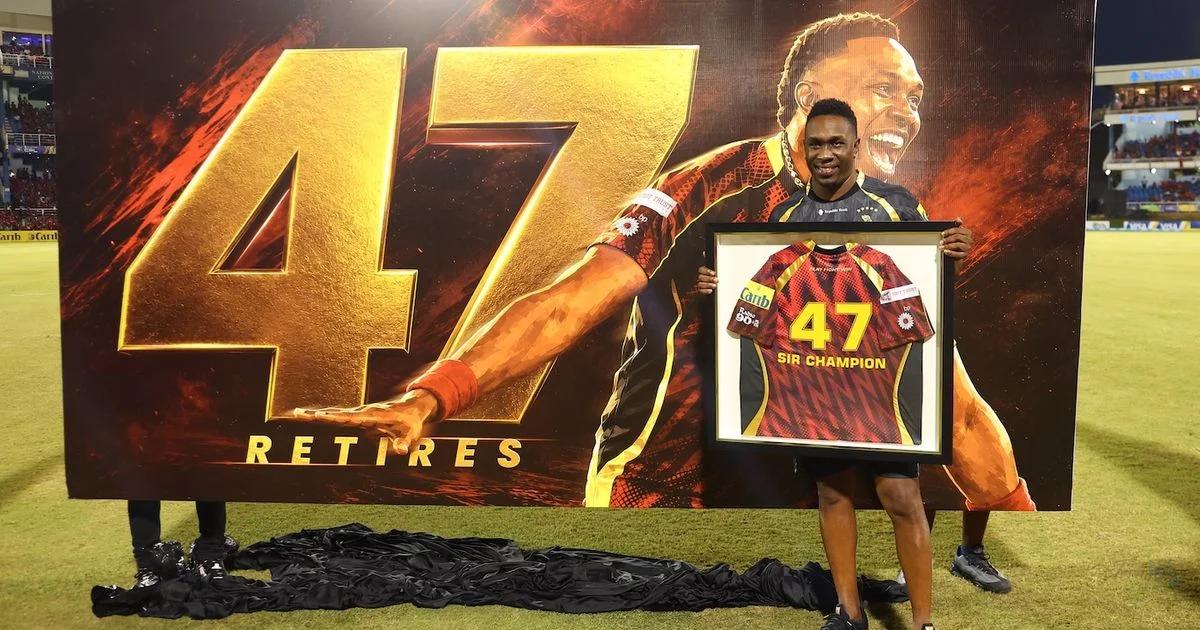 Trinbago Knight Riders retire Dwayne Bravo's No. 47 jersey
