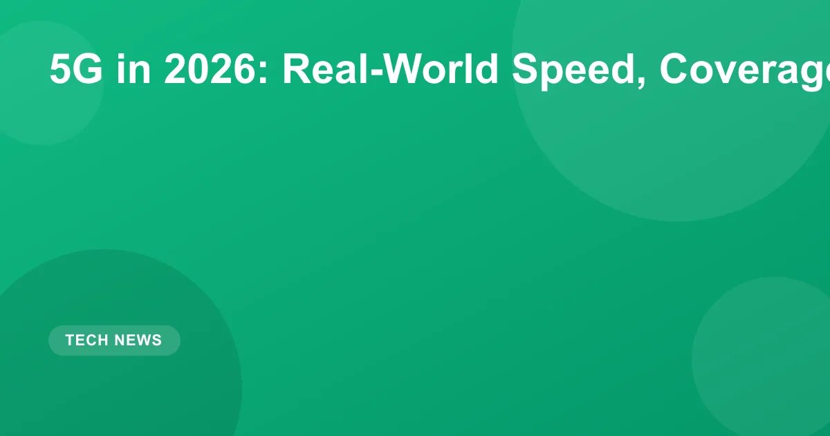 5G in 2026: Real-World Speed, Coverage & Performance
