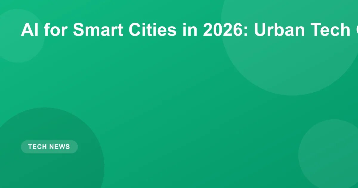 AI for Smart Cities in 2026: Urban Tech Guide