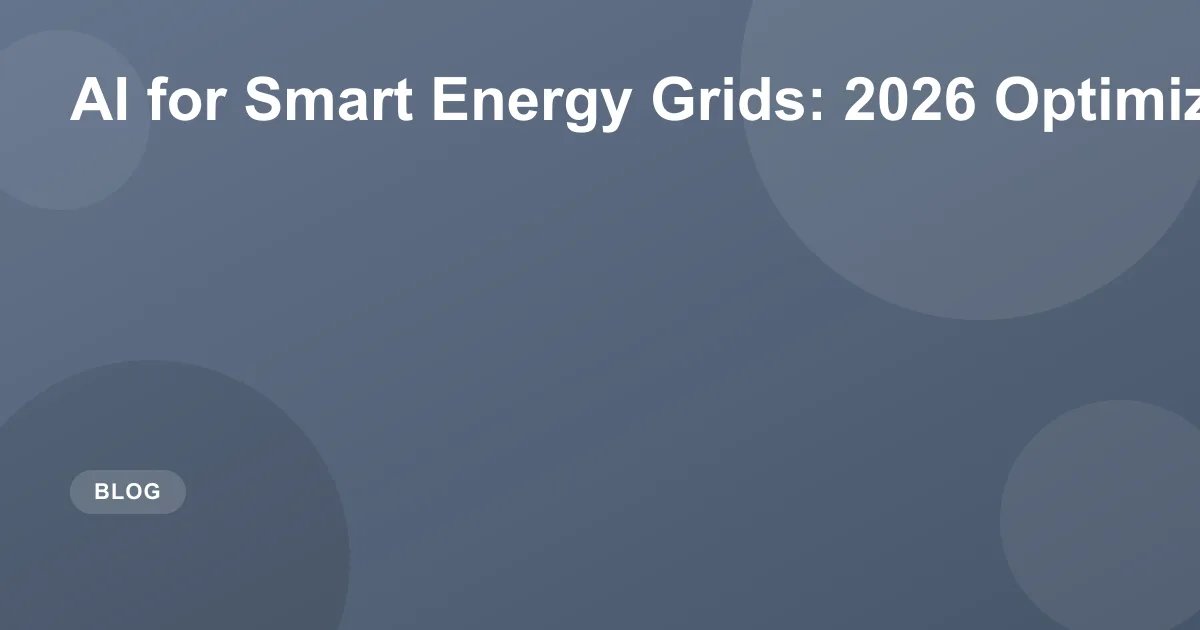 AI for Smart Energy Grids: 2026 Optimization Guide