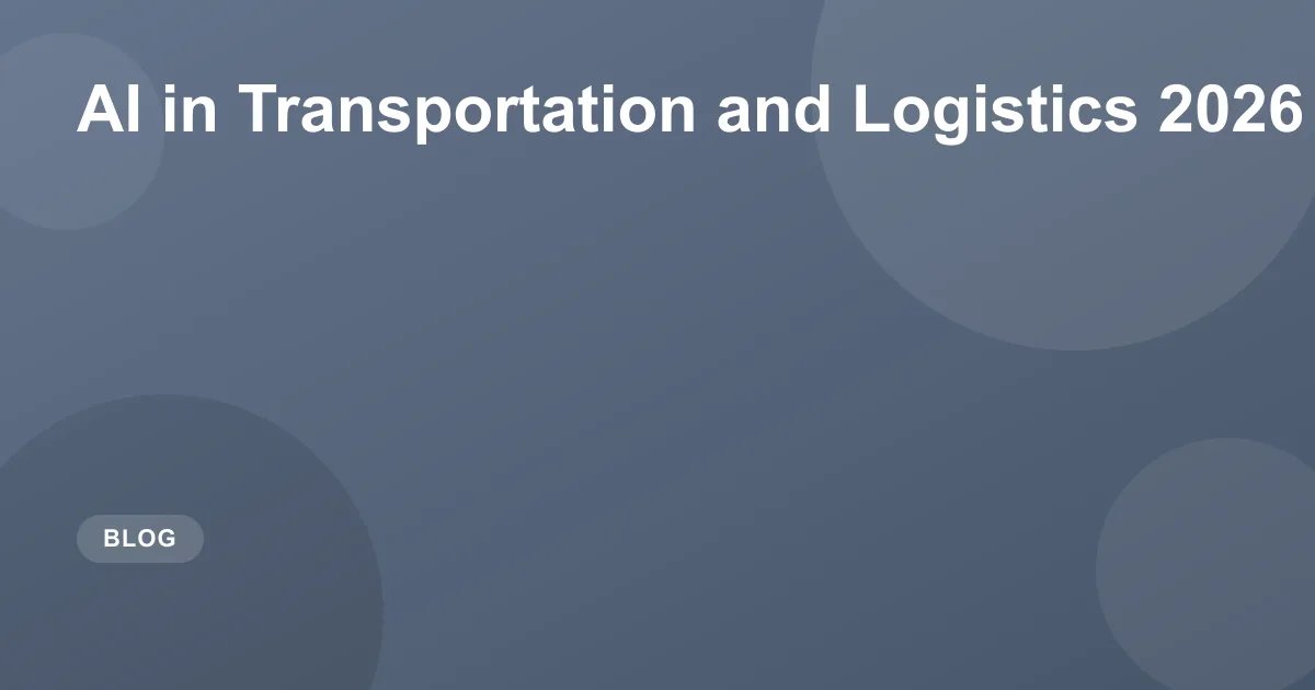 AI in Transportation and Logistics: 2026 Tech Guide