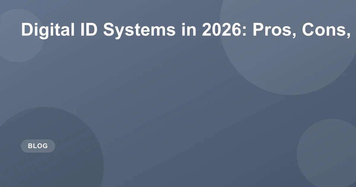Digital ID Systems in 2026: Pros, Cons, and Privacy