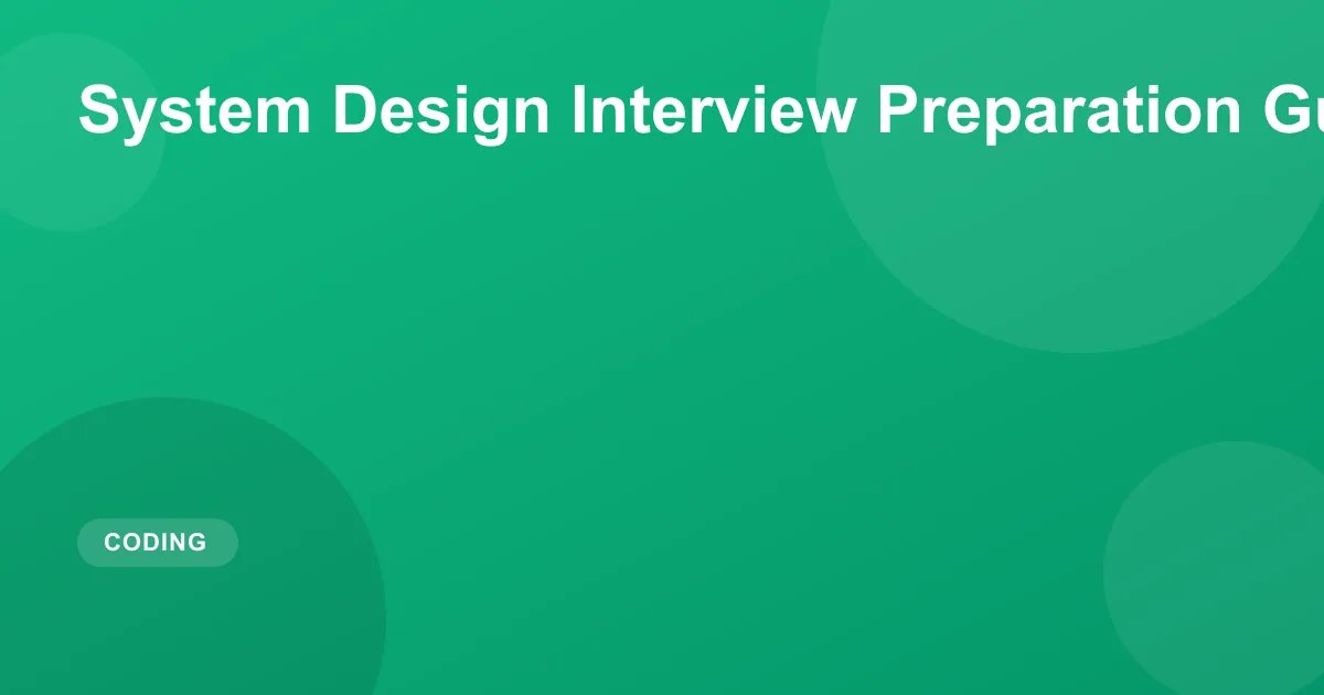 System Design Interview Preparation Guide