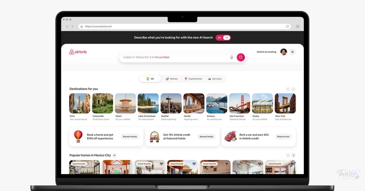 Airbnb adds AI search, more social features
