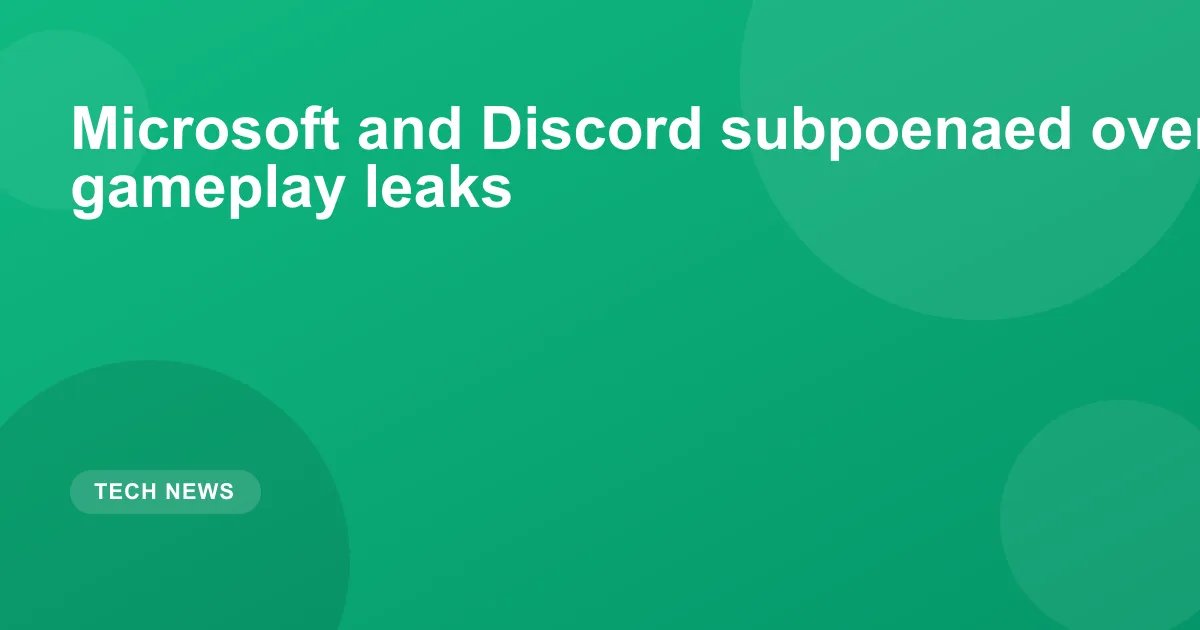 Microsoft and Discord subpoenaed over GTA VI gameplay leaks