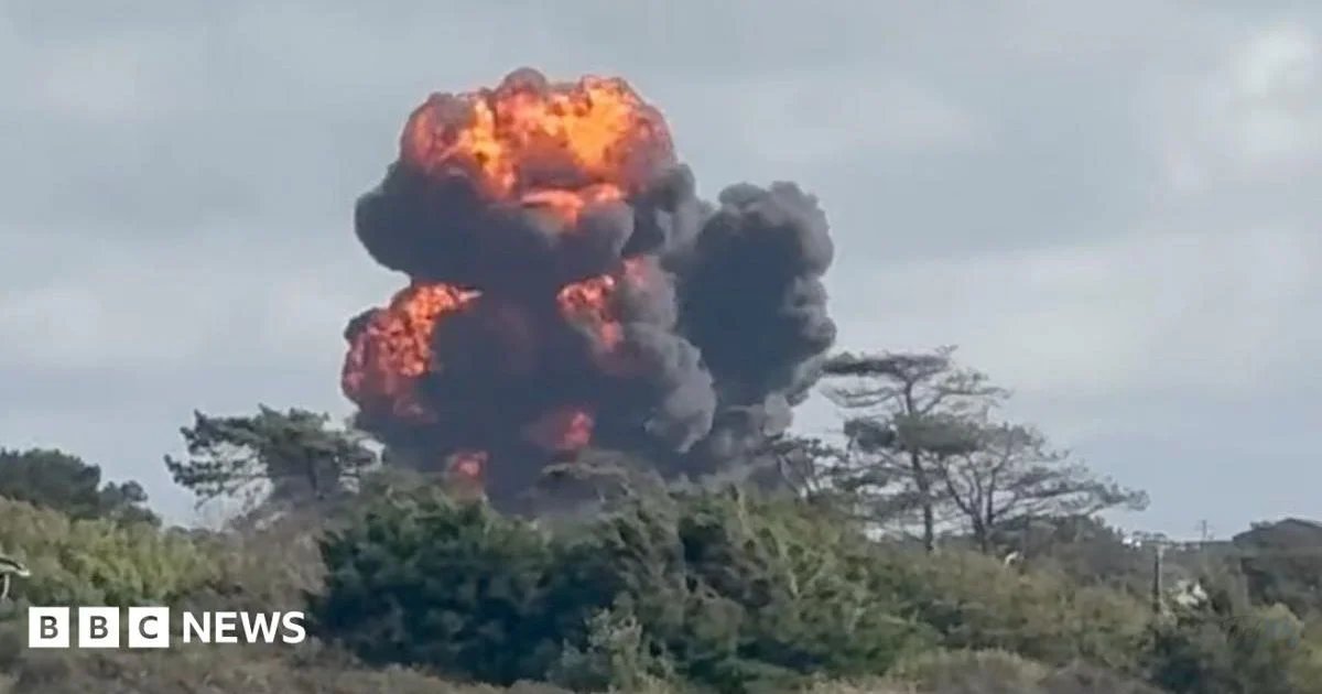 Two pilots eject and parachute out of RAF plane before crash