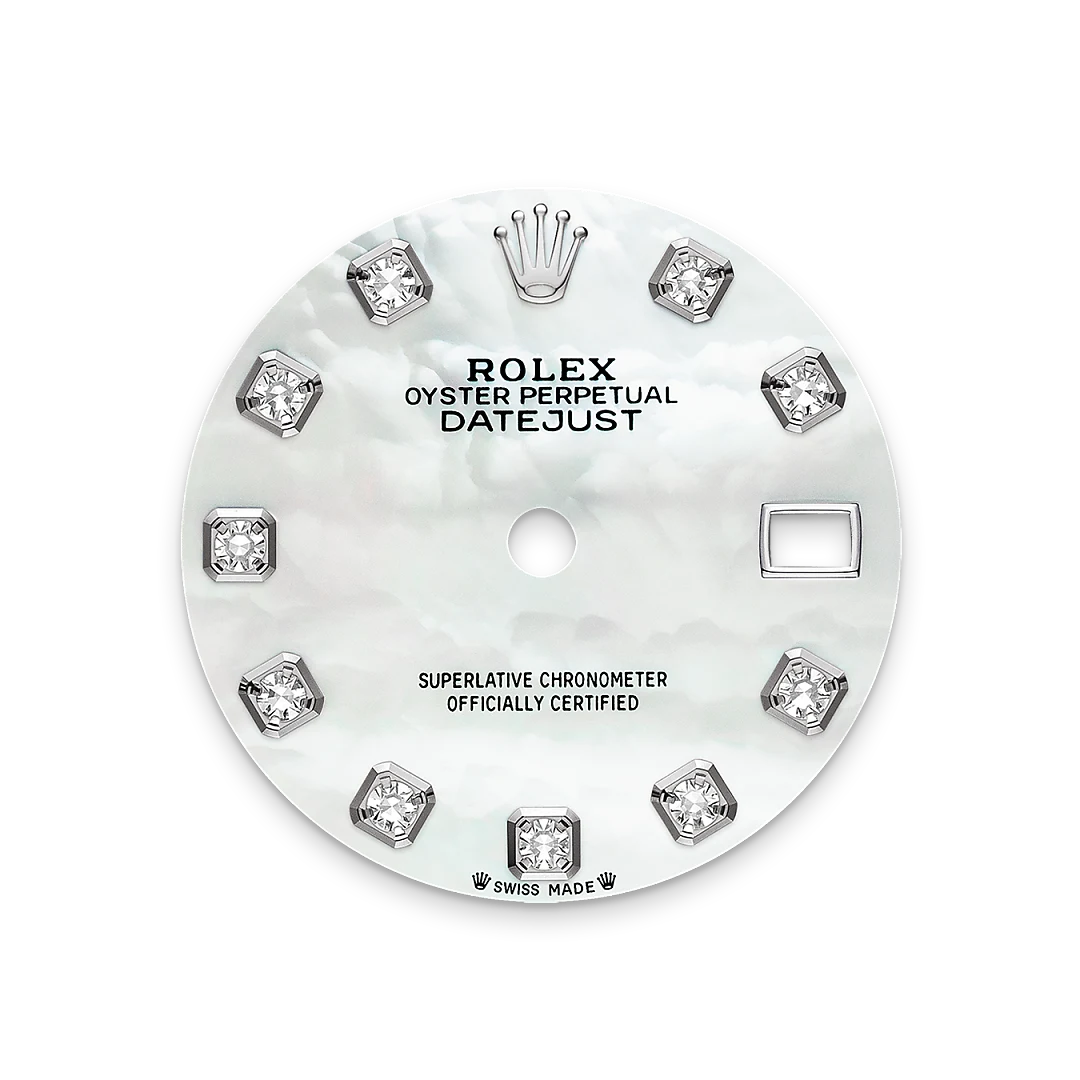 Rolex Lady-Datejust 28 i White Rolesor - combination of Oystersteel and white gold, M279174-0009 - Bucherer