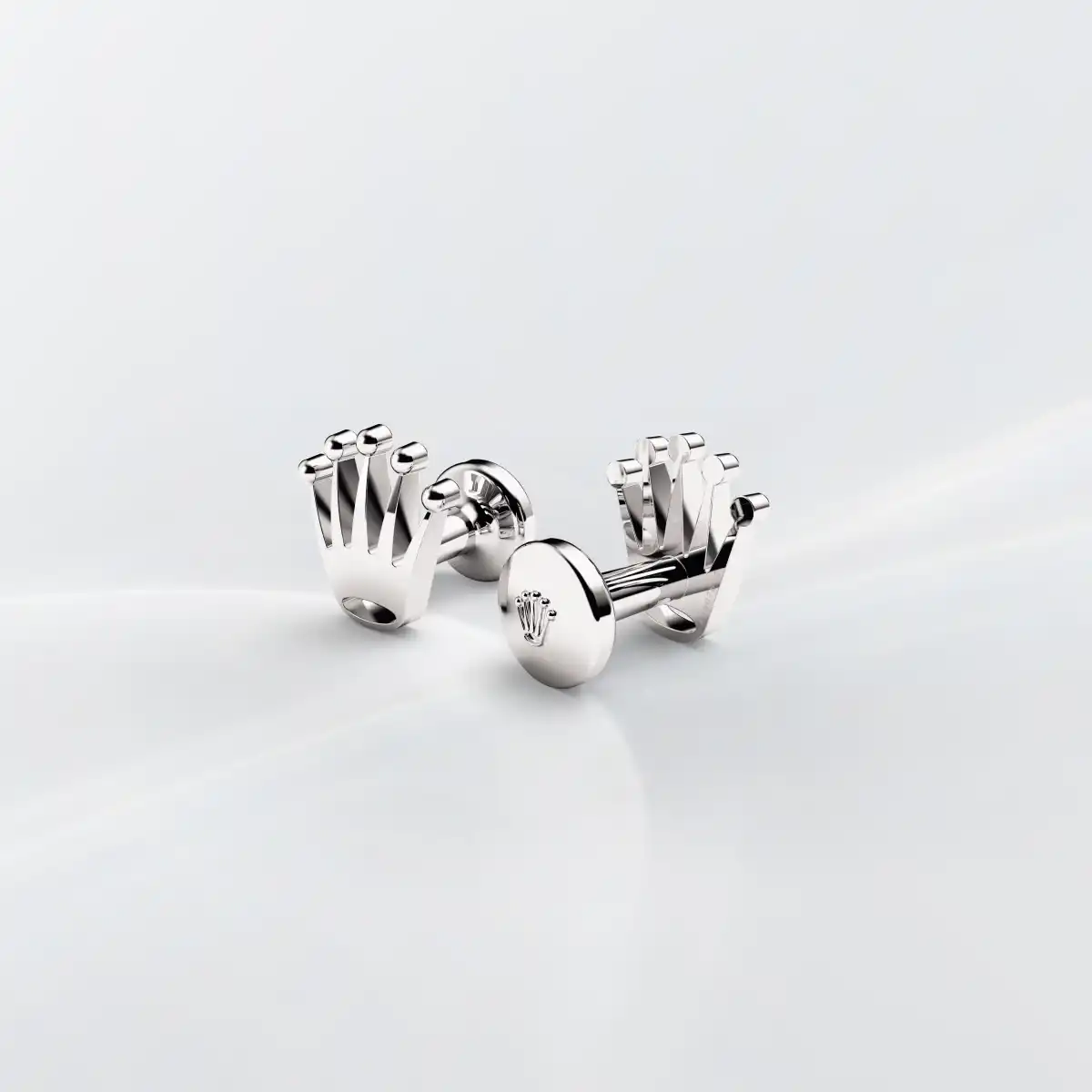 Rolex Accessoires ‘Crown’ cufflinks in White gold, A1019 - Bucherer
