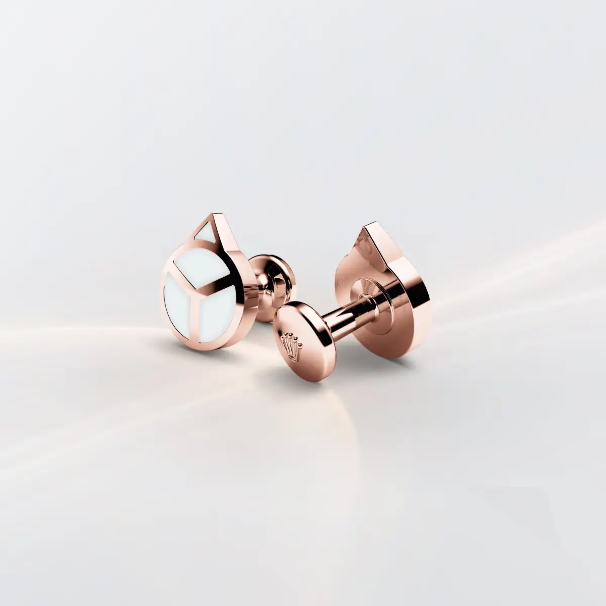 Rolex Accessoires ‘Hand’ cufflinks in Everose gold and luminescent material, A1025 - Bucherer